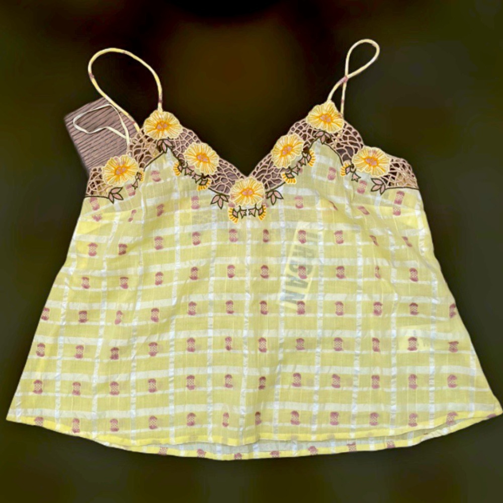 BNWT Urban Outfitters floral lace trim cami top